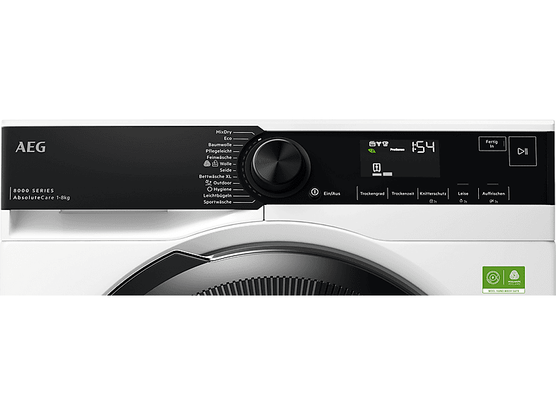 AEG TR8T75785 Wärmepumpentrockner 8000 (8 kg, Weiß)
