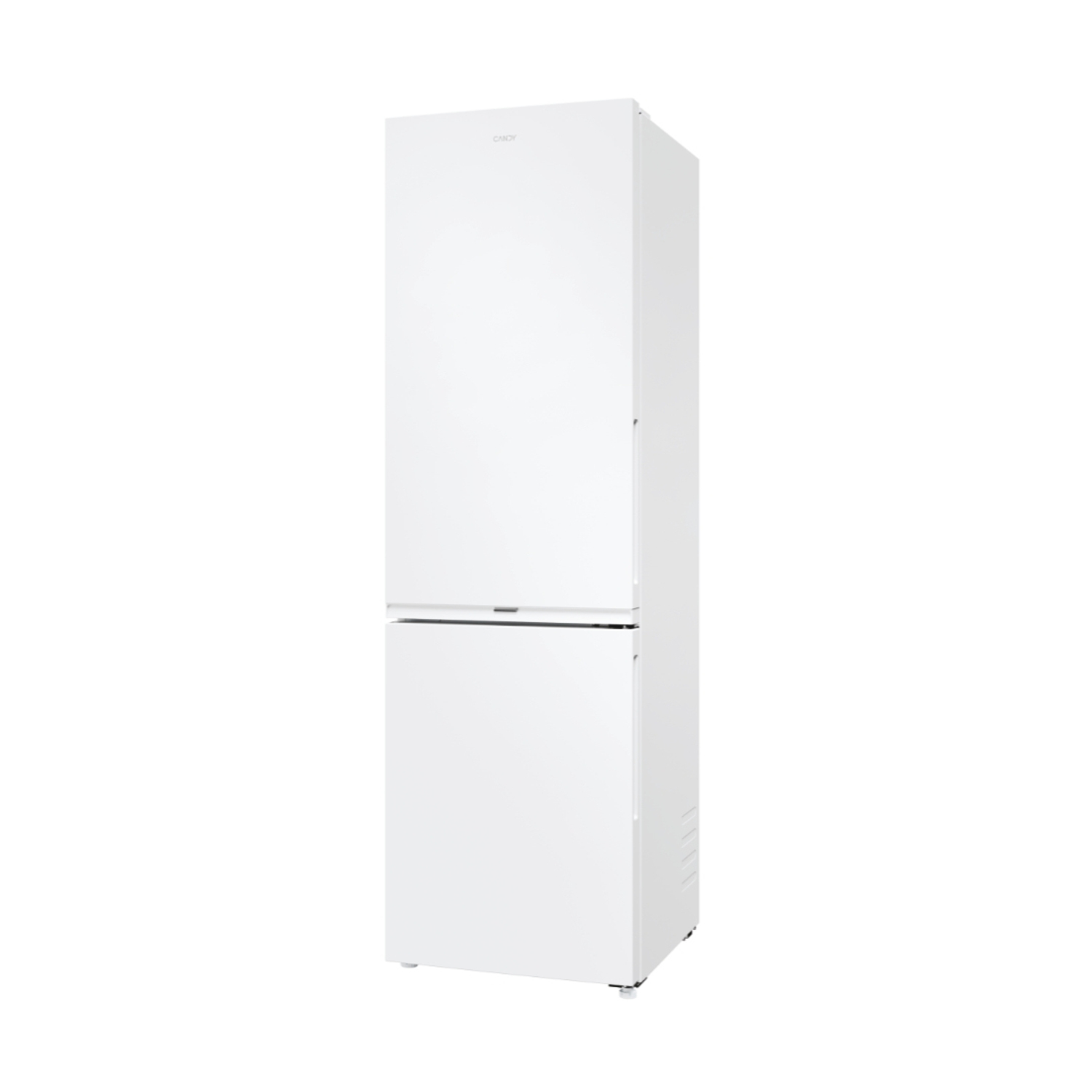 Frigorifero bianco con due porte su sfondo bianco.