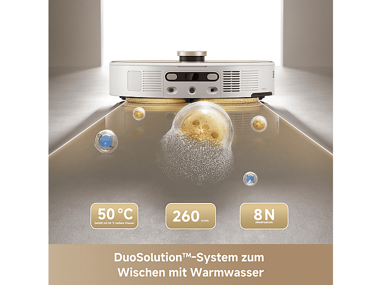 movA V50 Ultra Complete Saugroboter mit Wischfunktion (Weiß, Laufzeit: Saugmodus: 100 Minuten/ Saug- und Wischmodus: 110 Minuten, mit Absaugstation) — Foto 5 von 5