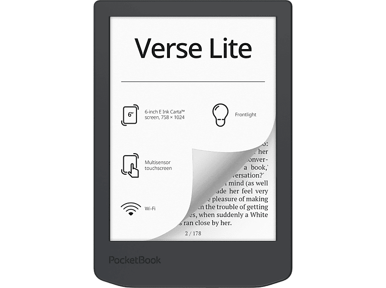 Pocketbook E-reader Verse Lite 6'' 8 Gb Midnight Grey (pb619-t-ww)
