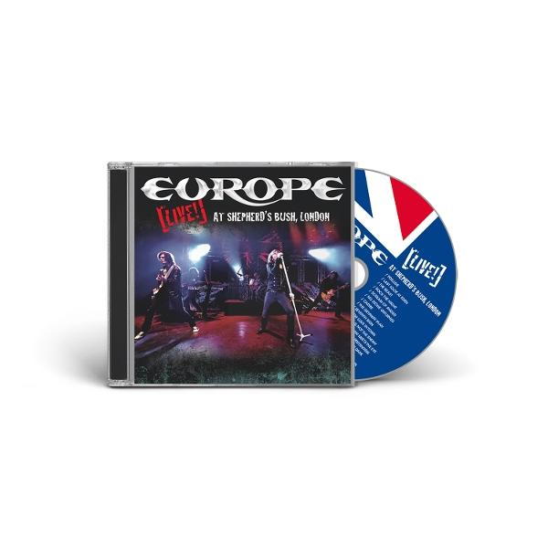 CD-Hülle und Disc des Albums 'Europe Live at Shepherd's Bush, London'.
