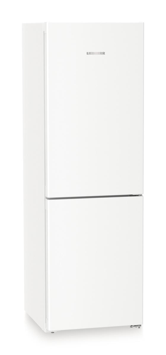 Weißer Kühlschrank, zwei Türen. Das Liebherr-Logo ist oben sichtbar.