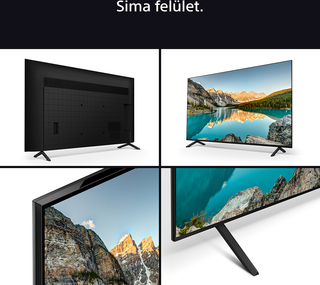TV tóra néző képpel, a képernyőn méretekkel. A TV hátulja is látható.