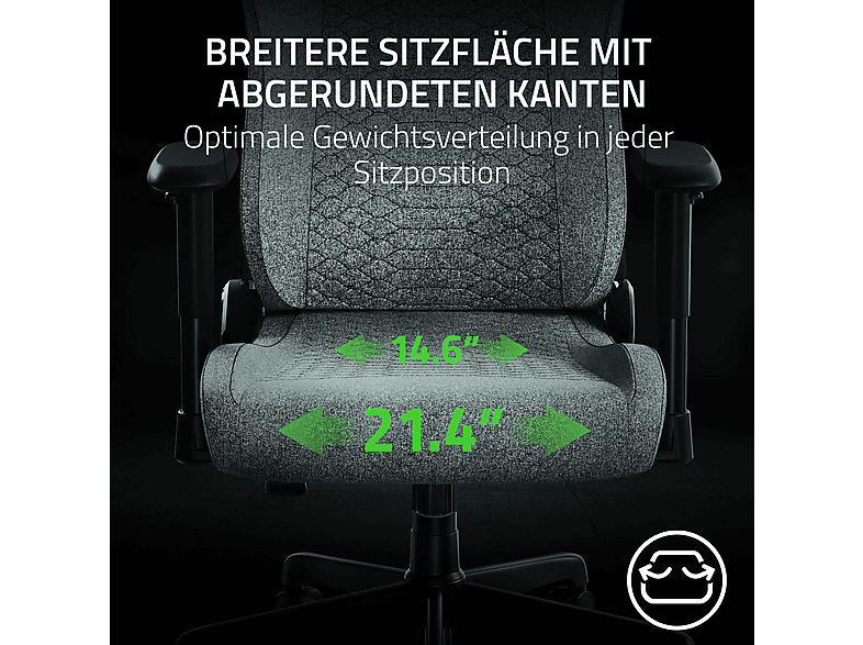 Thumbnail - RAZER Iskur V2 X - Gaming-Stuhl mit integrierter Lendenwirbelstütze (hochverdichtete Schaumstoffpolster, 2D-Armlehnen, w...