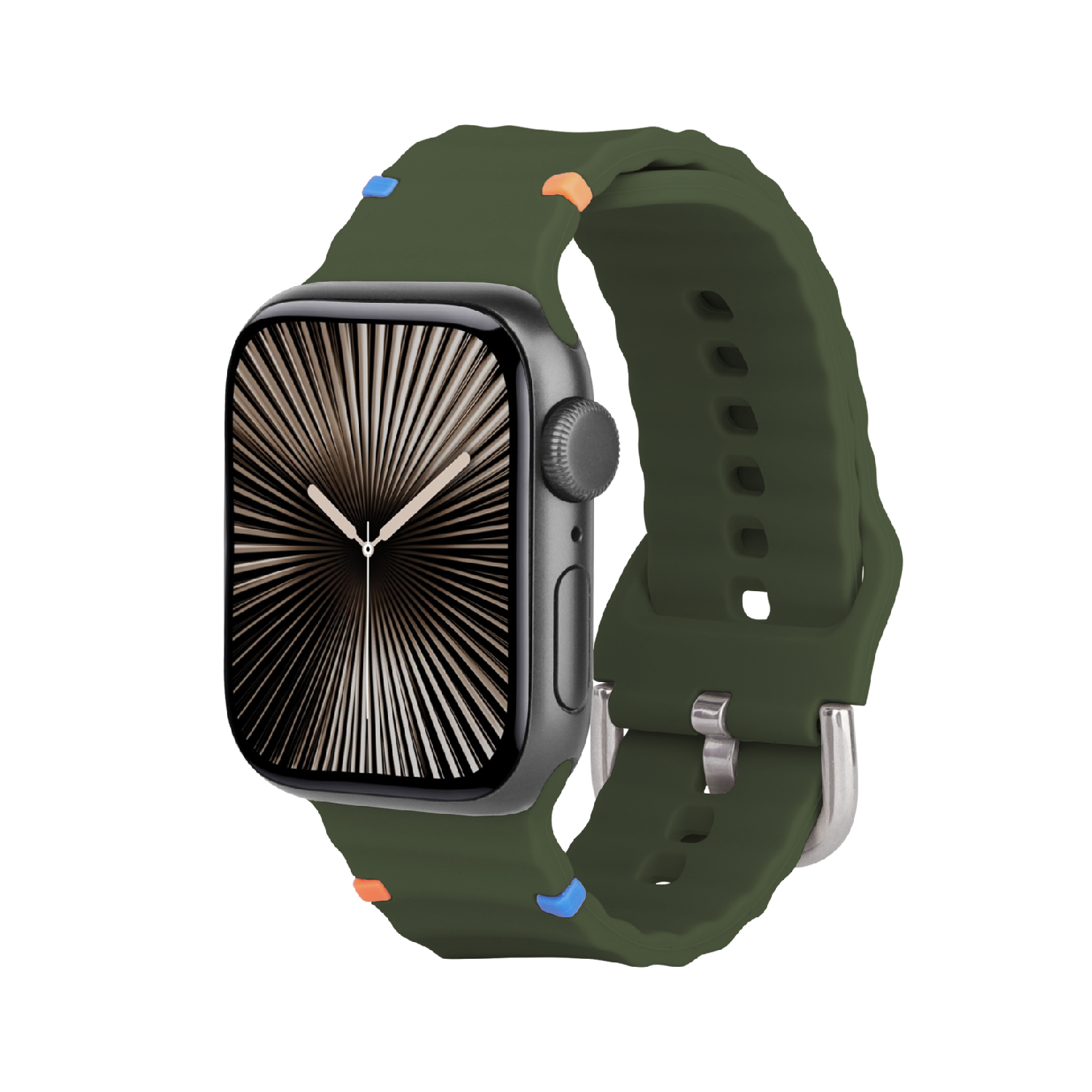 JUST IN CASE ActiveFlex Strap Apple Watch 40-42mm Horlogebandje Khaki afbeelding