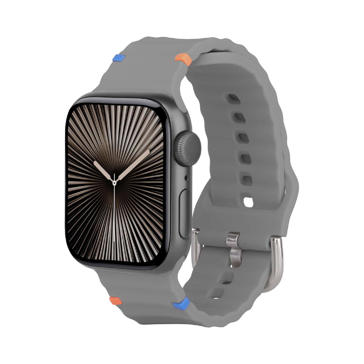 JUST IN CASE ActiveFlex Strap Apple Watch 44-49mm Horlogebandje Grijs afbeelding