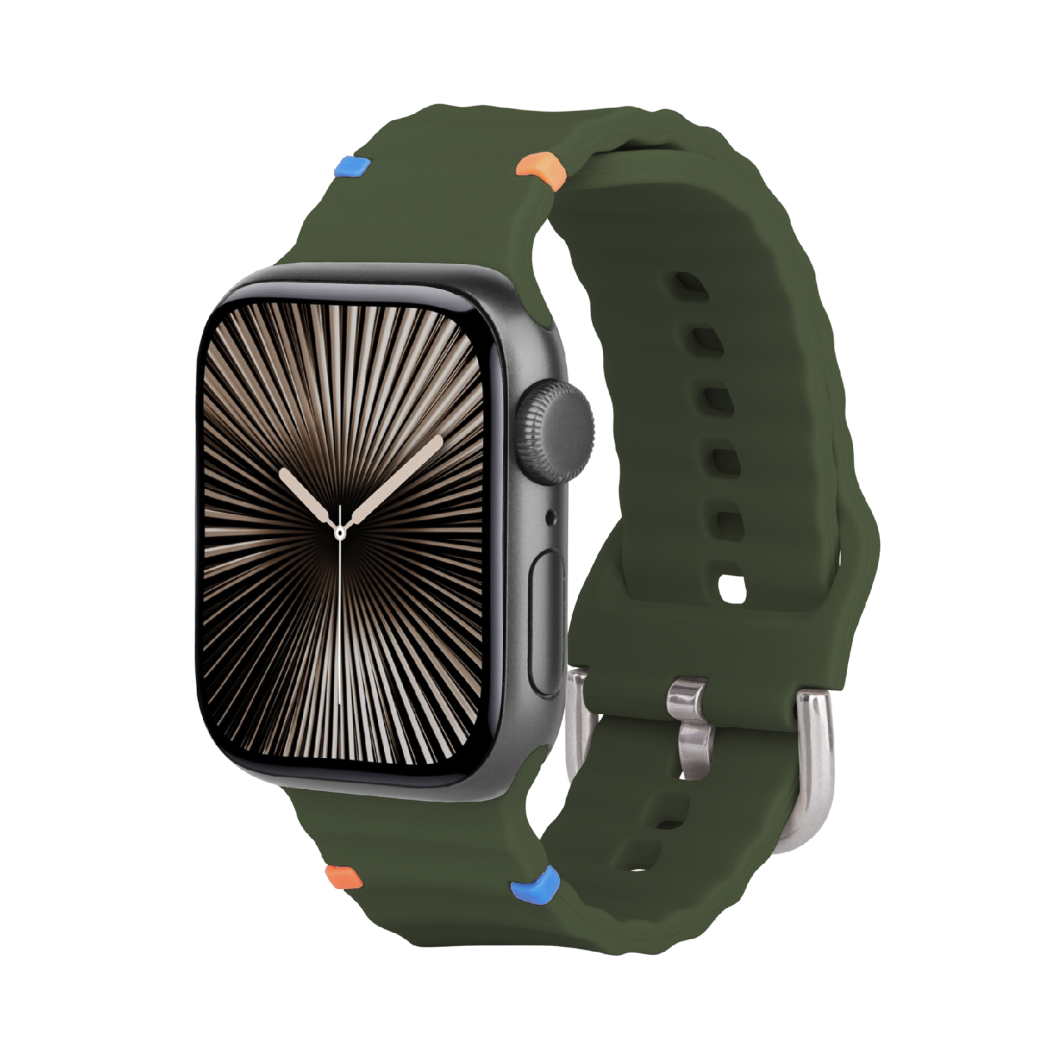 JUST IN CASE ActiveFlex Strap Apple Watch 44-49mm Horlogebandje Khaki afbeelding