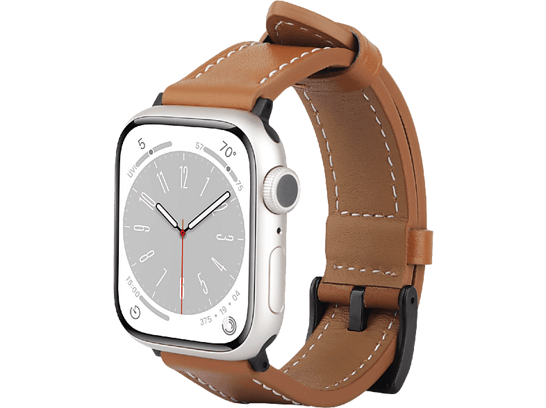 Just In Case Bracelet en cuir Timeless pour Apple Watch 45-49 mm Marron
