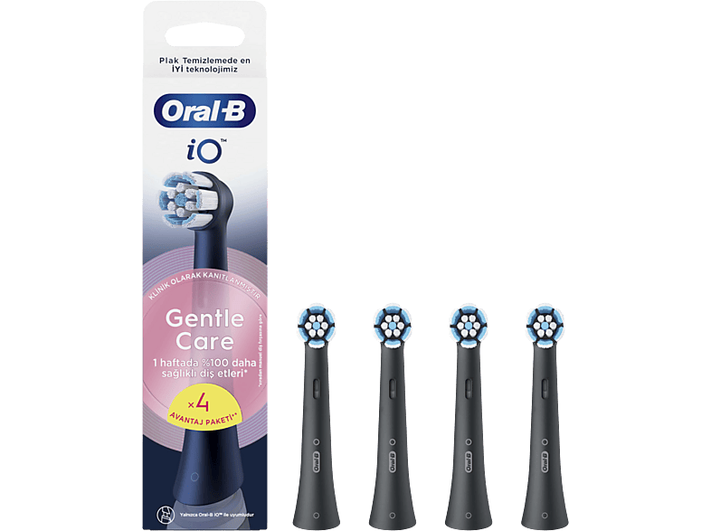 ORAL B İO Sensitive 4'lü Diş Fırçası Yedek Başlık Siyah