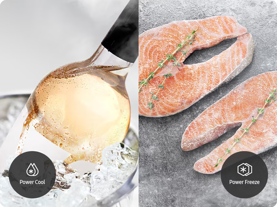 Lazacszeletek fűszerekkel és jéggel.