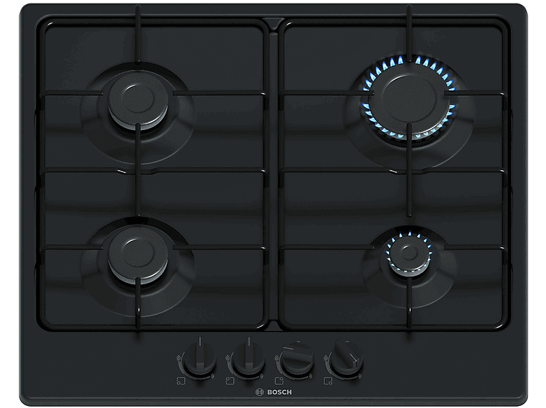 BOSCH PGP6B6K80 PIANO COTTURA GAS, 4 zone di cottura, dimensioni: L 58,2 cm, P 52 piano in Smaltato, Acciaio Inox