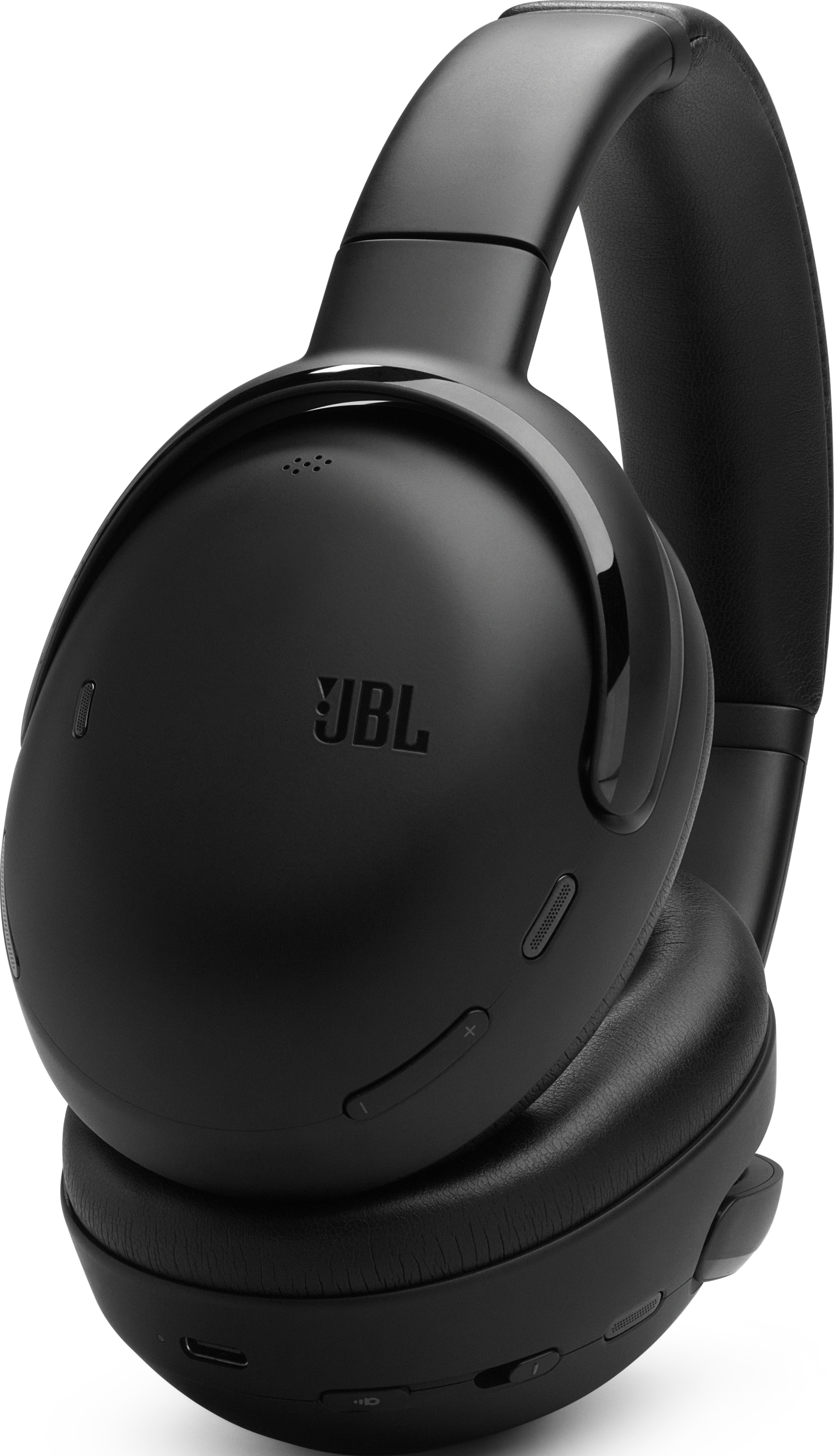 Cuffie JBL nere. Il logo è visibile sulla coppa.