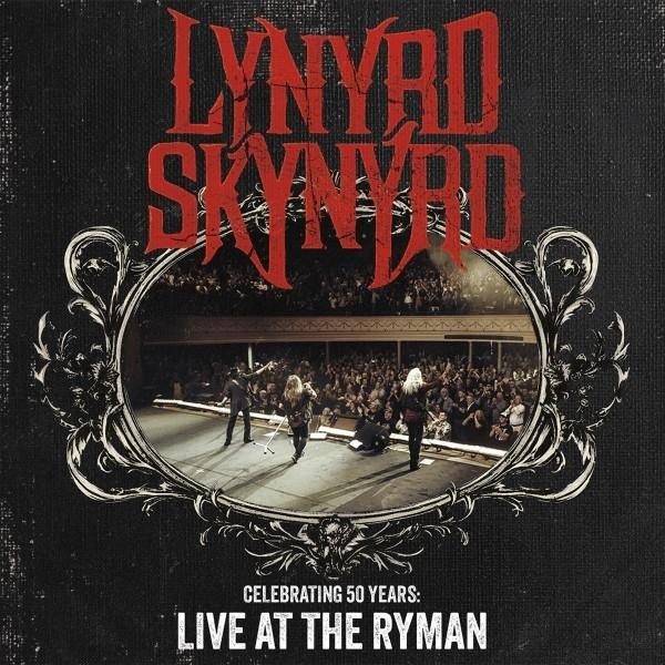 Album cover with Lynyrd Skynyrd band on stage, with a crowd in the background, on a black background.