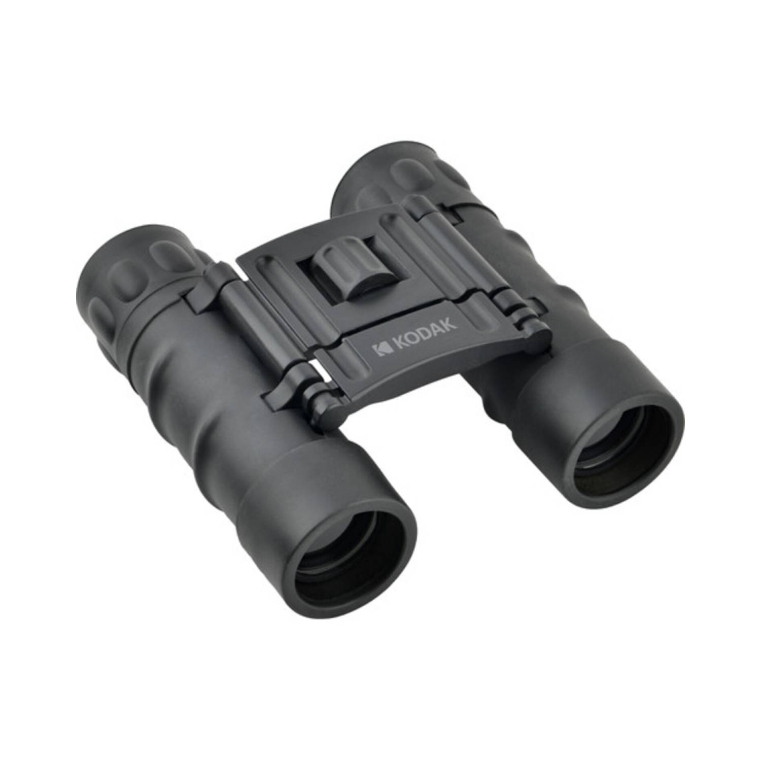 Black binoculars on a white background. Kodak logo on the bridge.