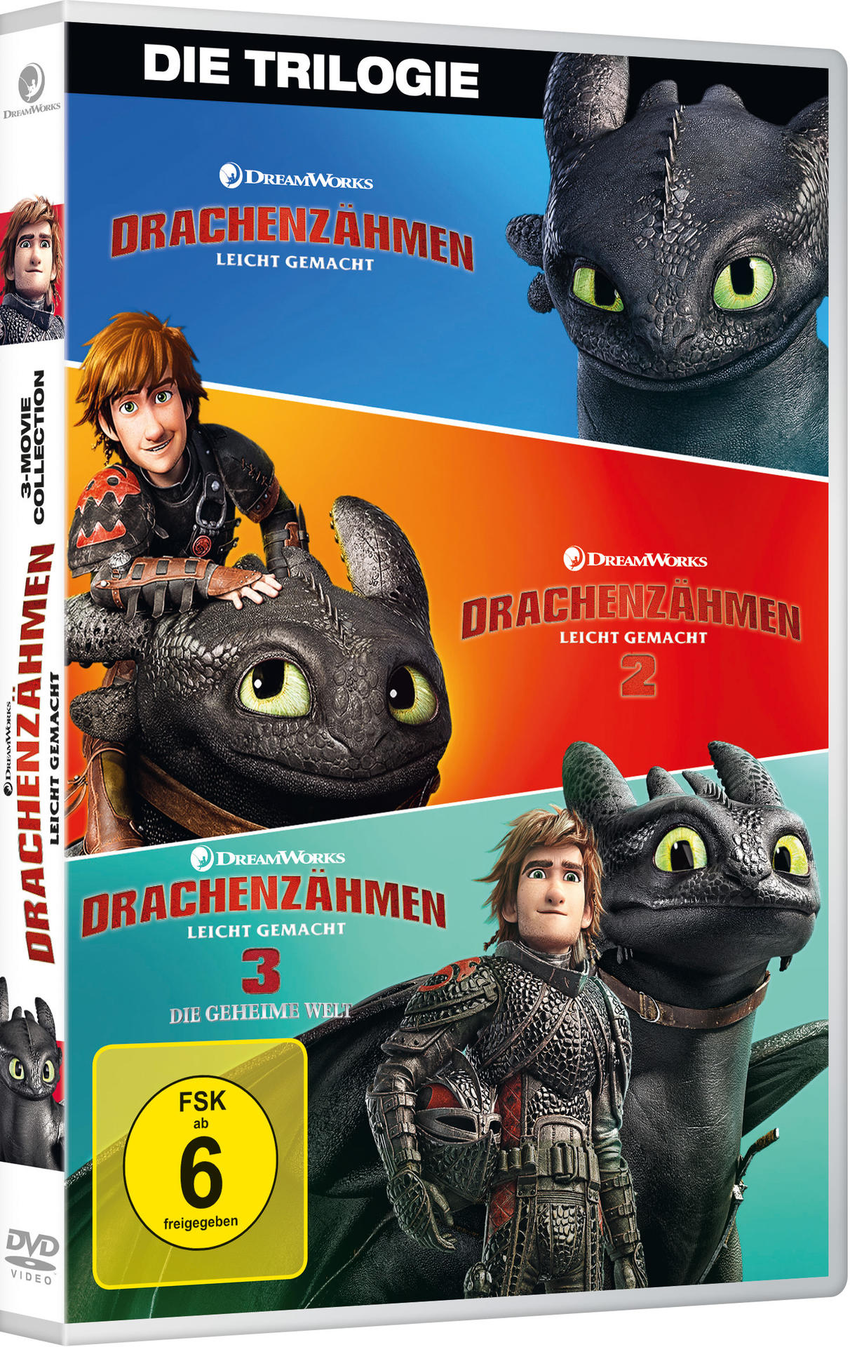 3-Film-Sammlung DVD-Box-Set von 'Drachenzähmen leicht gemacht'.