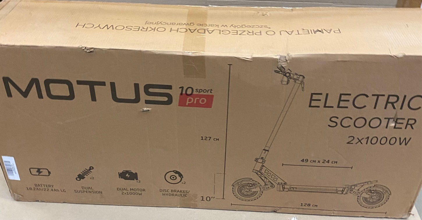 OUTLET Hulajnoga elektryczna MOTUS PRO 10 Sport 2x1000W Czarno-czerwony