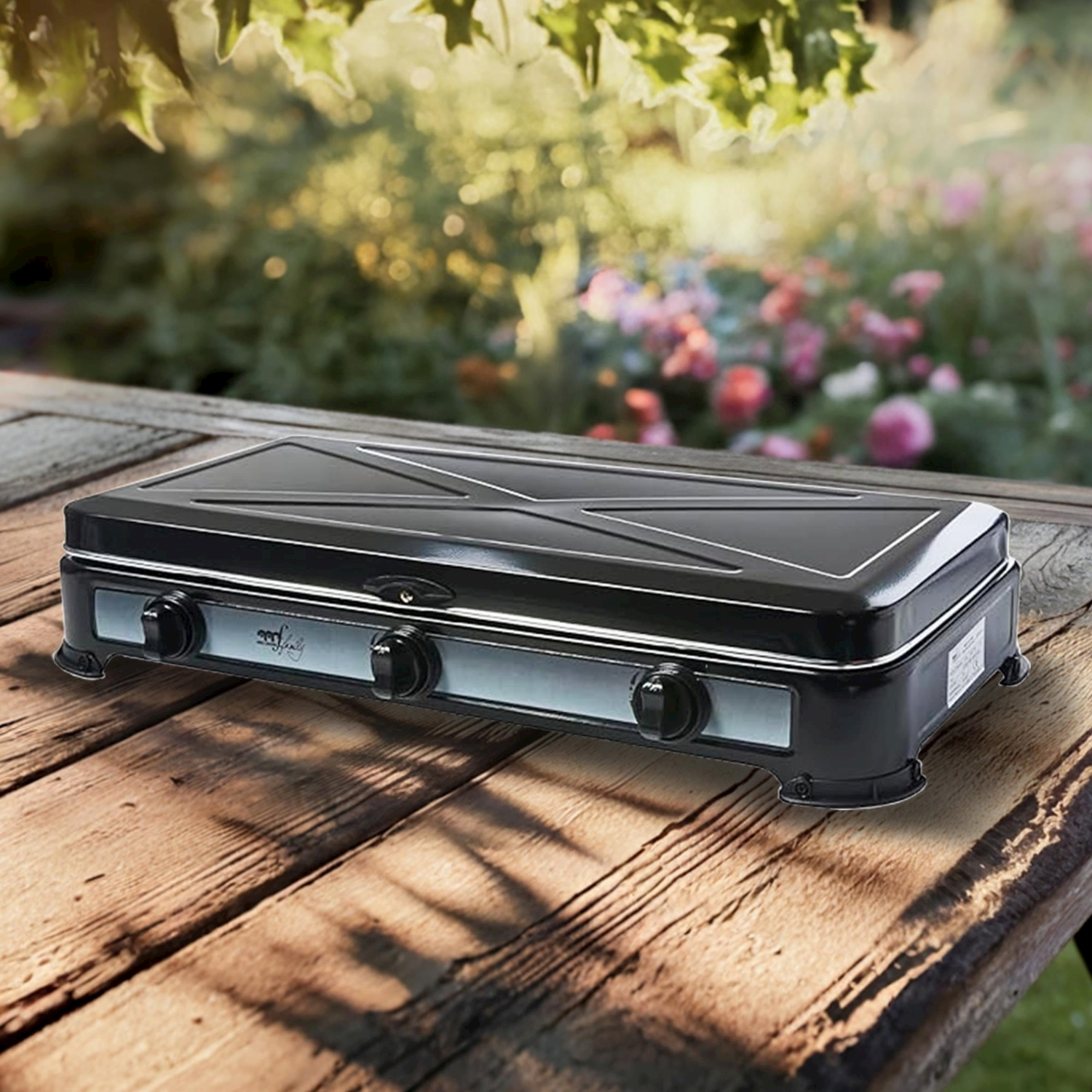 Fornello Da Campeggio Melchioni Family A 3 Fuochi - Portatile, 5.66 KW, Regolazione Fiamma, Ideale Per Esterno - Foto 5