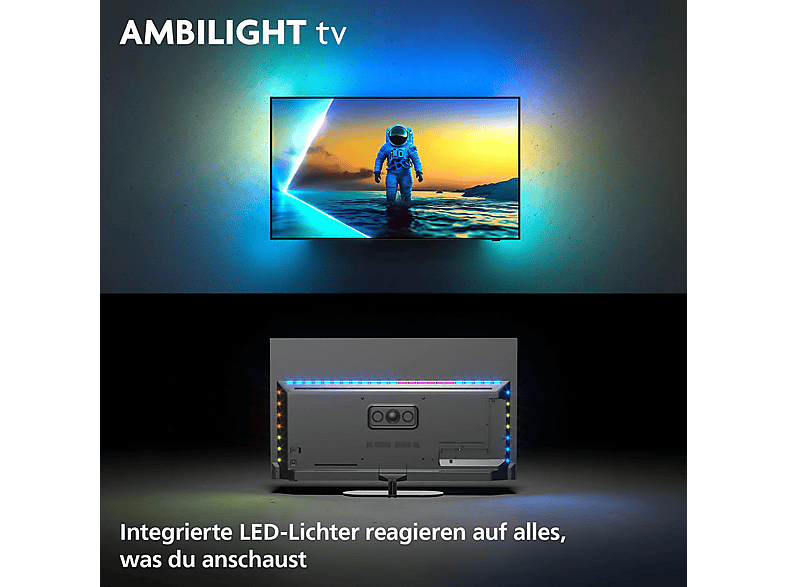 PHILIPS 48OLED810 OLED Ambilight TV (Flat, 48 Zoll / 121 cm, UHD 4K, SMART TV, Ambilight)