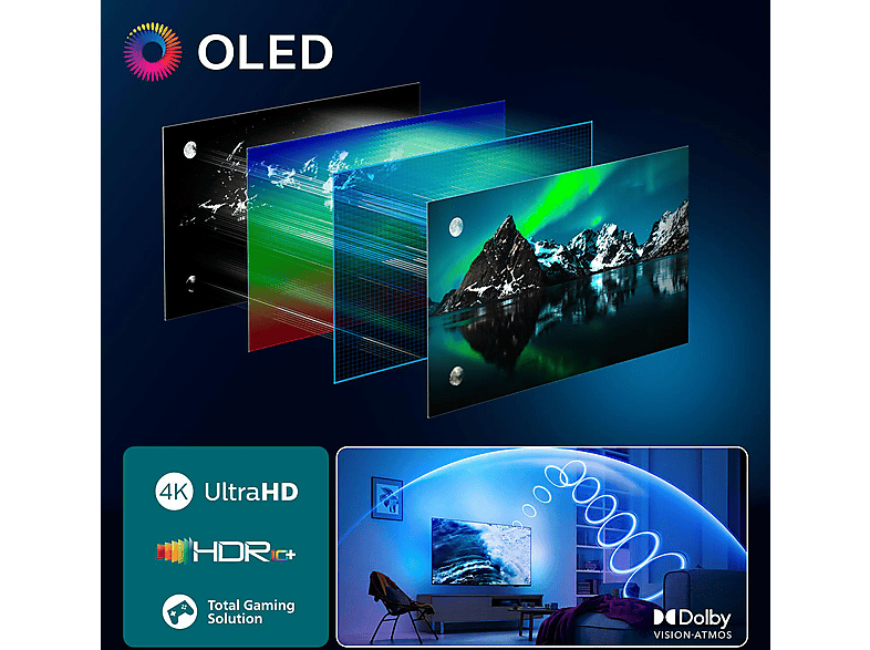 PHILIPS 48OLED810 OLED Ambilight TV (Flat, 48 Zoll / 121 cm, UHD 4K, SMART TV, Ambilight)