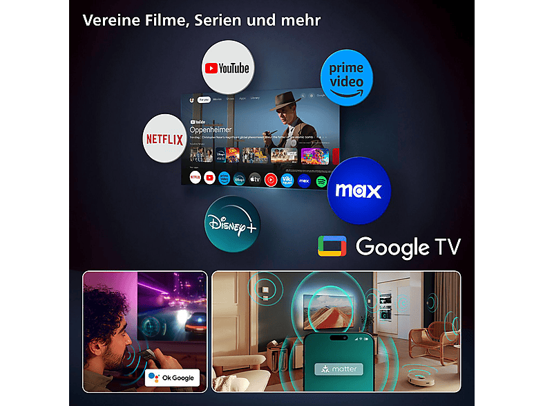 Thumbnail - PHILIPS 55OLED810 OLED Ambilight TV (Flat, 55 Zoll / 139 cm, UHD 4K, SMART TV, Ambilight)