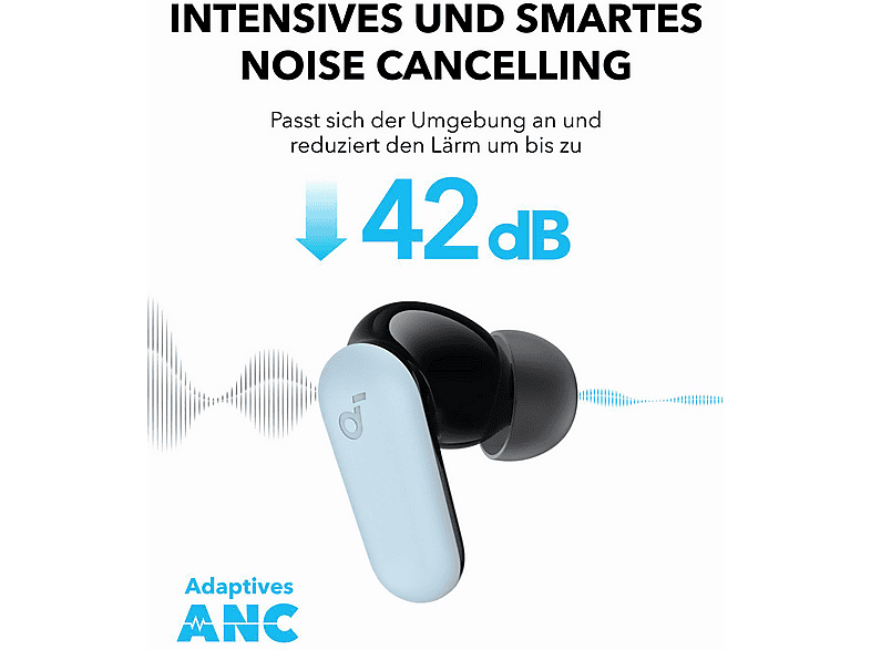 SOUNDCORE BY ANKER P30i v2, In-ear Kopfhörer Bluetooth Blauschwarz