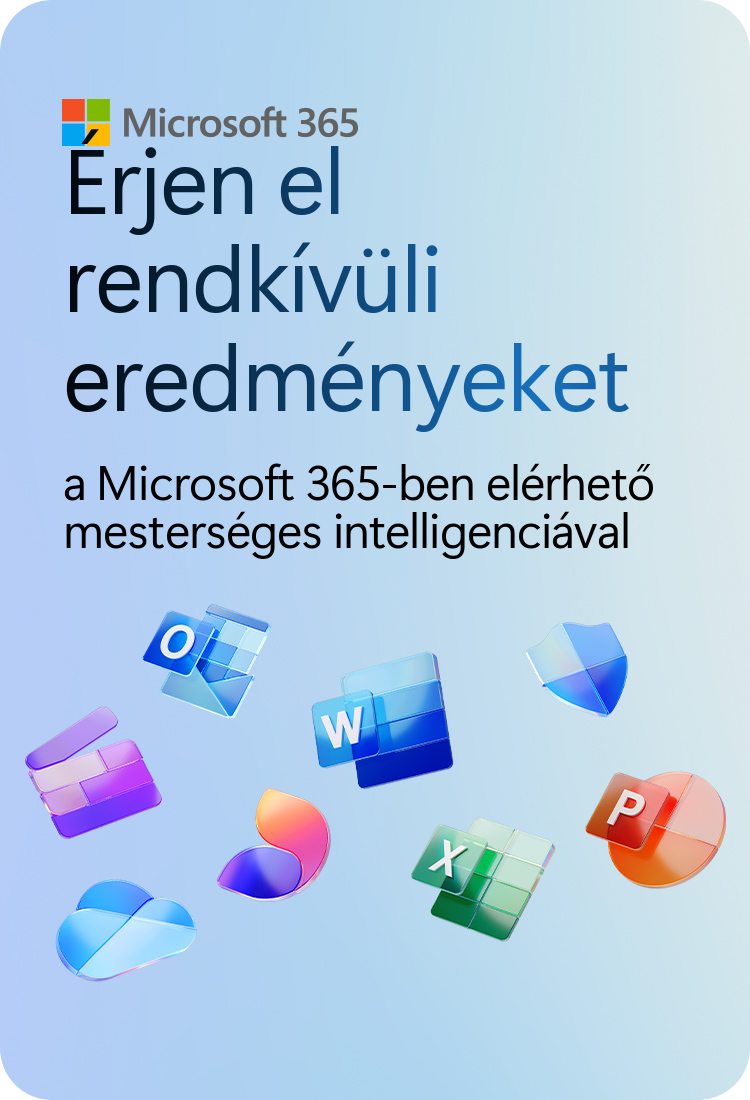 Microsoft 365 hirdetés, alkalmazásikonok és szöveg látható.