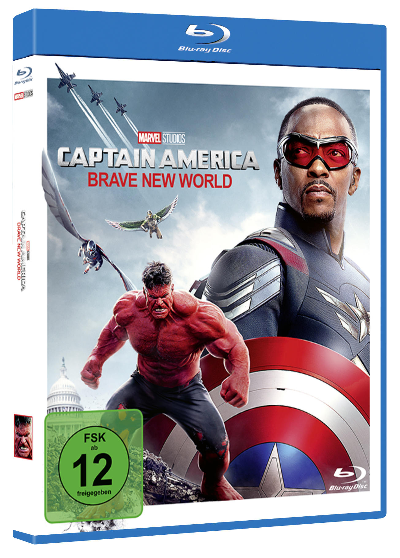 Blu-ray-Box von Captain America: Brave New World. Mit Captain America und Hulk.