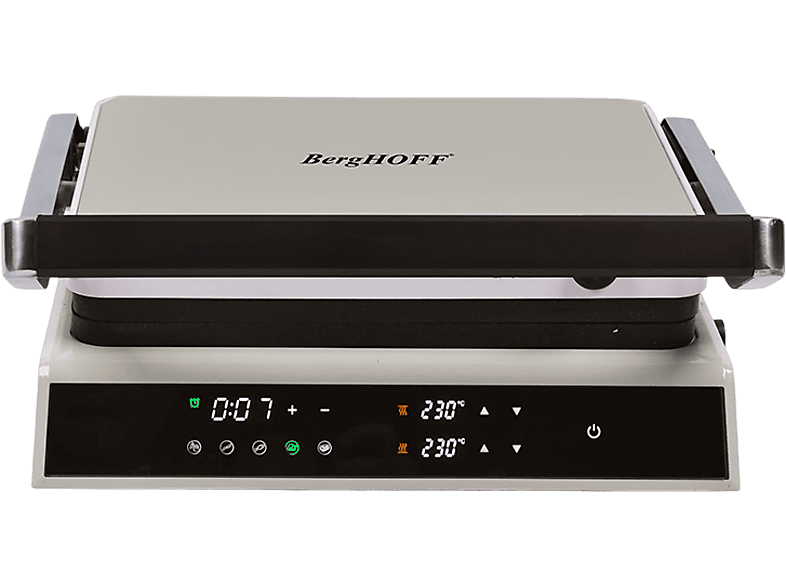 BERGHOFF Gem Retro Dijital Izgara ve Tost Makinesi Vanilya Krem
