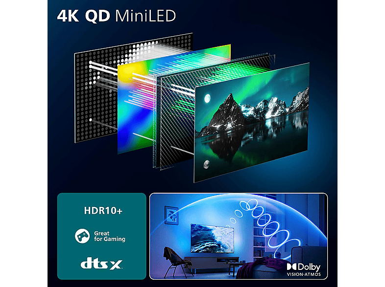Philips Ambilight 65MLED910/12 Fernseher 165,1 cm (65") 4K Ultra HD Smart-TV WLAN Schwarz