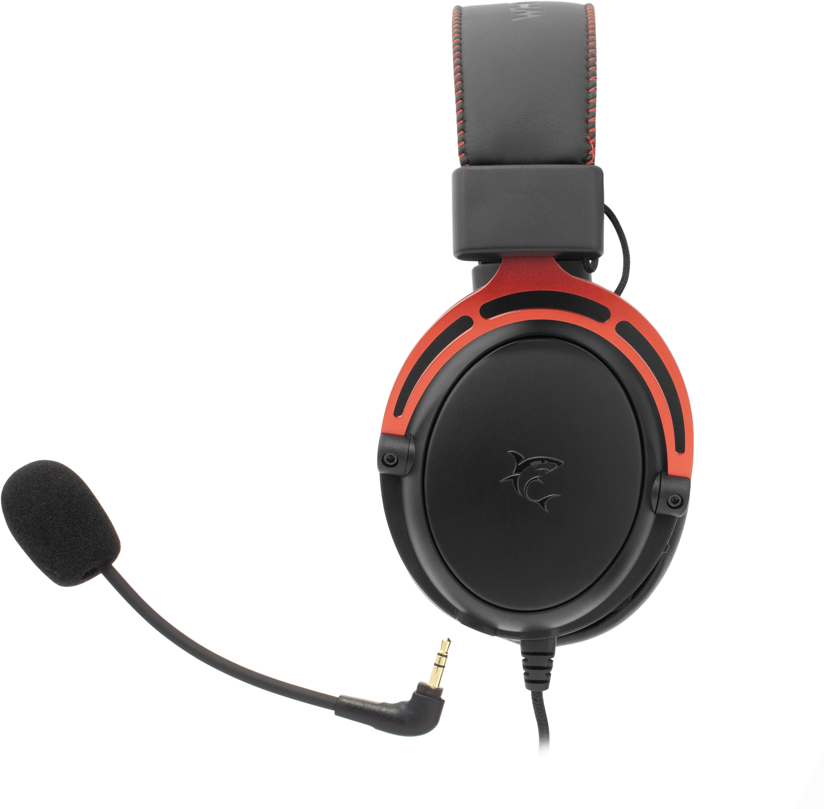 Fekete-piros gaming headset mikrofonnal.
