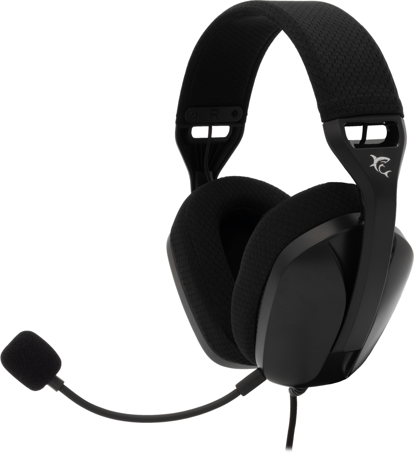 WHITE SHARK SPARROW fejhallgató mikrofonnal, 3,5mm jack, 4 PIN, fekete (GH-2443B)