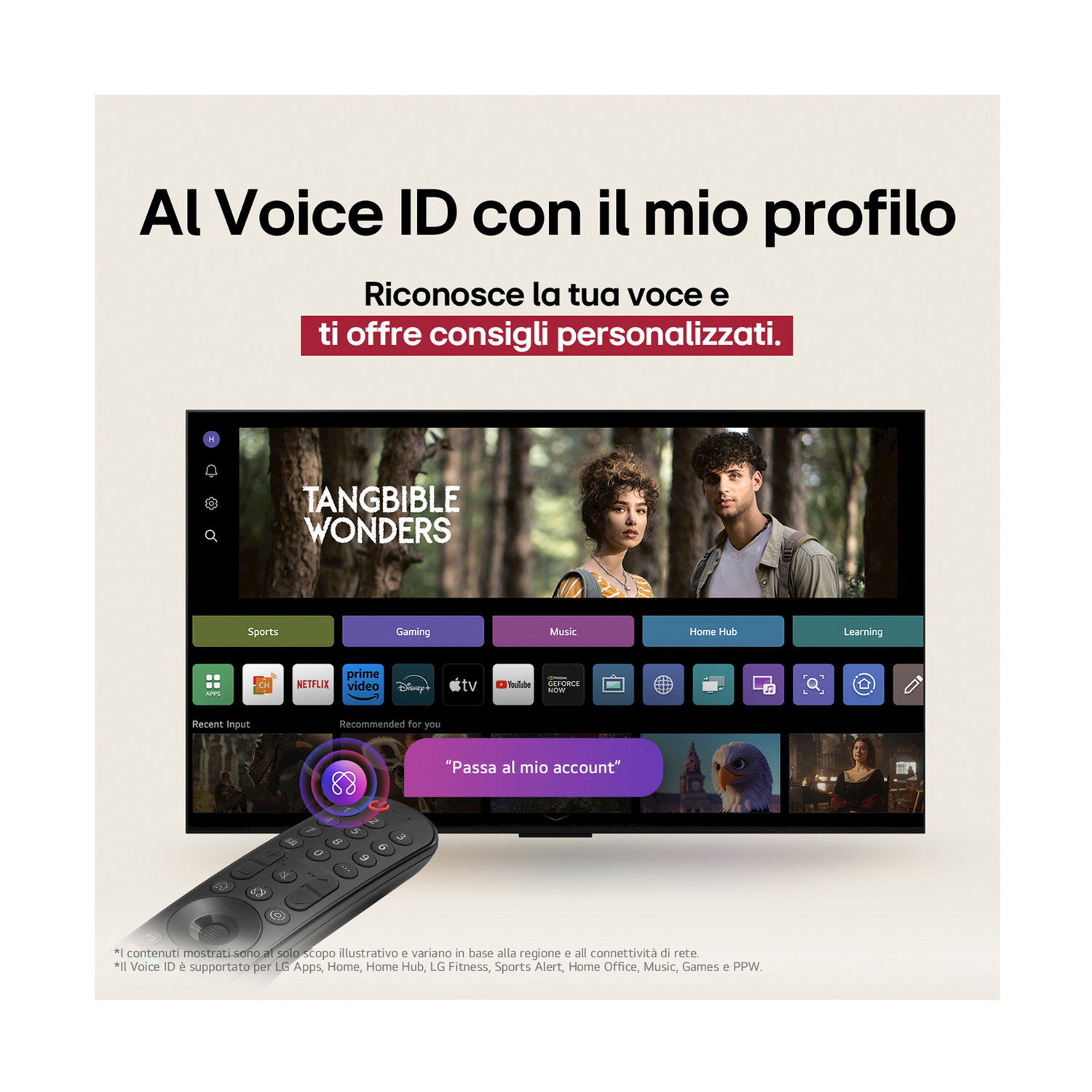 Un televisore con immagini colorate sullo schermo in un soggiorno.