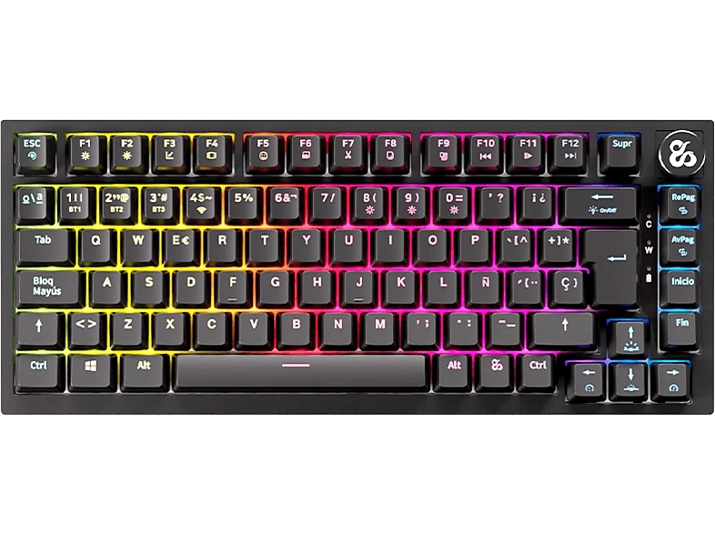 REACONDICIONADO Seminuevo Muy bueno Teclado gaming - Newskill Pyros Pro, Bluetooth, Antighosting 100%, Hotswap, Switches Outemu Red, Iluminación RGB