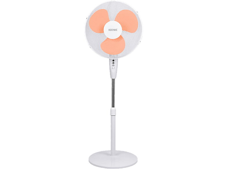 Ventilador de pie - KOENIC EU01_108556, 45W, 4 Velocidades, Oscilación, Inclinación Ajustable, Blanco