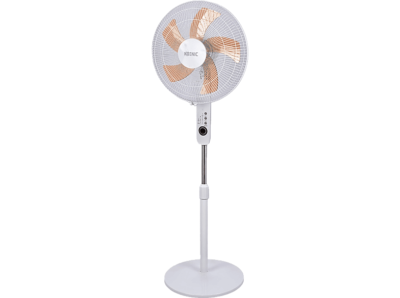 Ventilador de pie - KOENIC EU01_108557, 60W, Oscilación, Inclinación Ajustable, Mando a distancia, Blanco