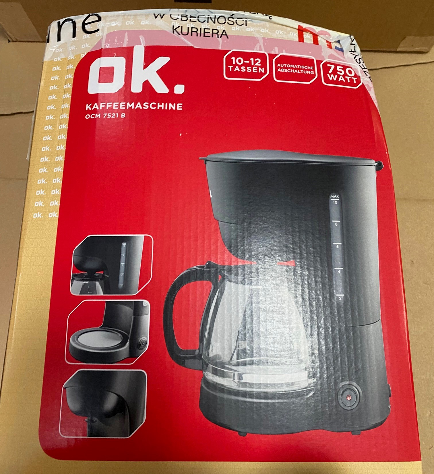 OUTLET Ekspres przelewowy OK. OCM 7521 B Czarny