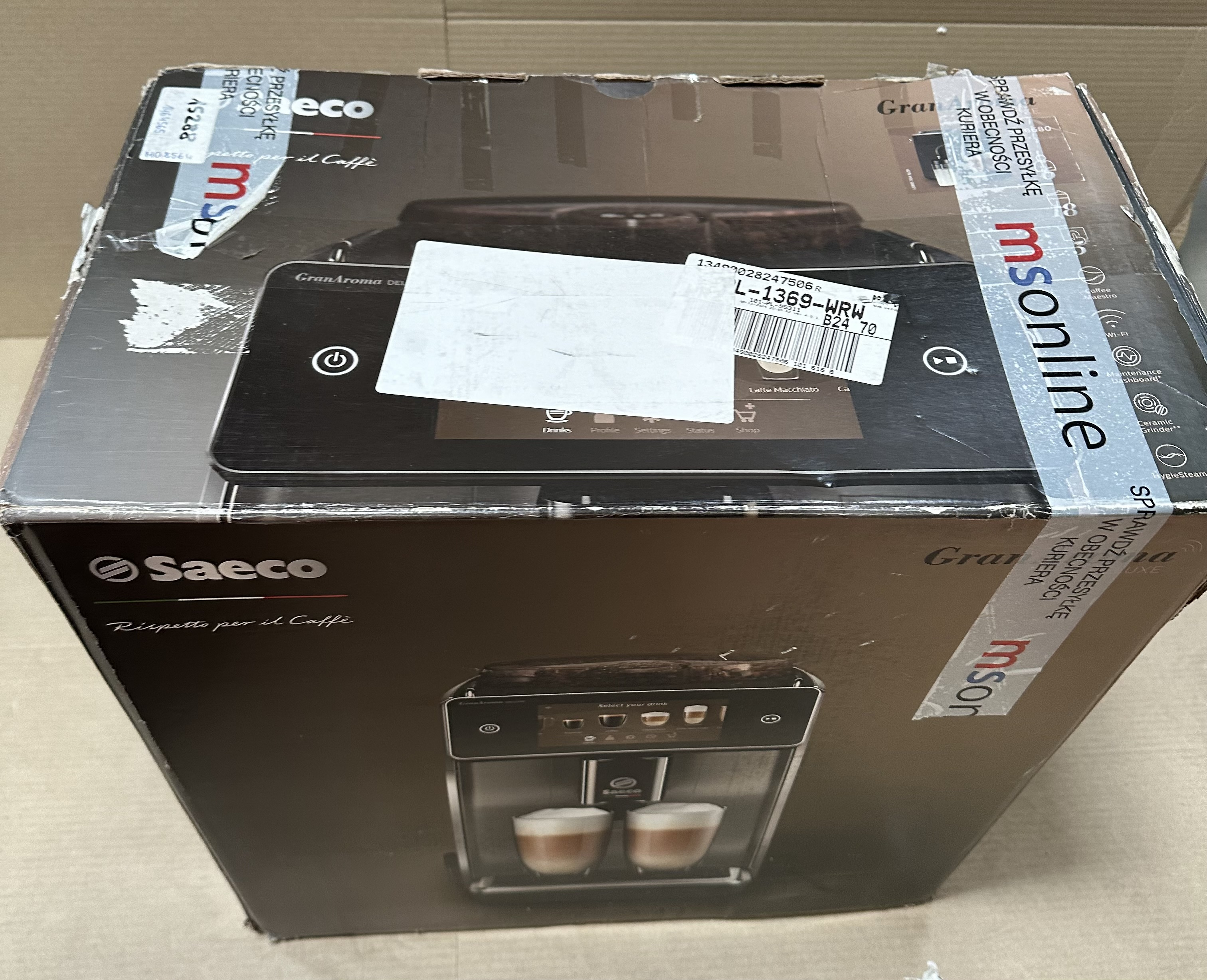 OUTLET Ekspres ciśnieniowy SAECO SM6680/00 Gran Aroma Deluxe Czarny