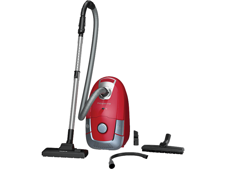 Rowenta RO3154 Power XXL Home & Car Staubsauger mit Beutel (69 dB(A), maximale Leistung: 900 Watt, Rot)