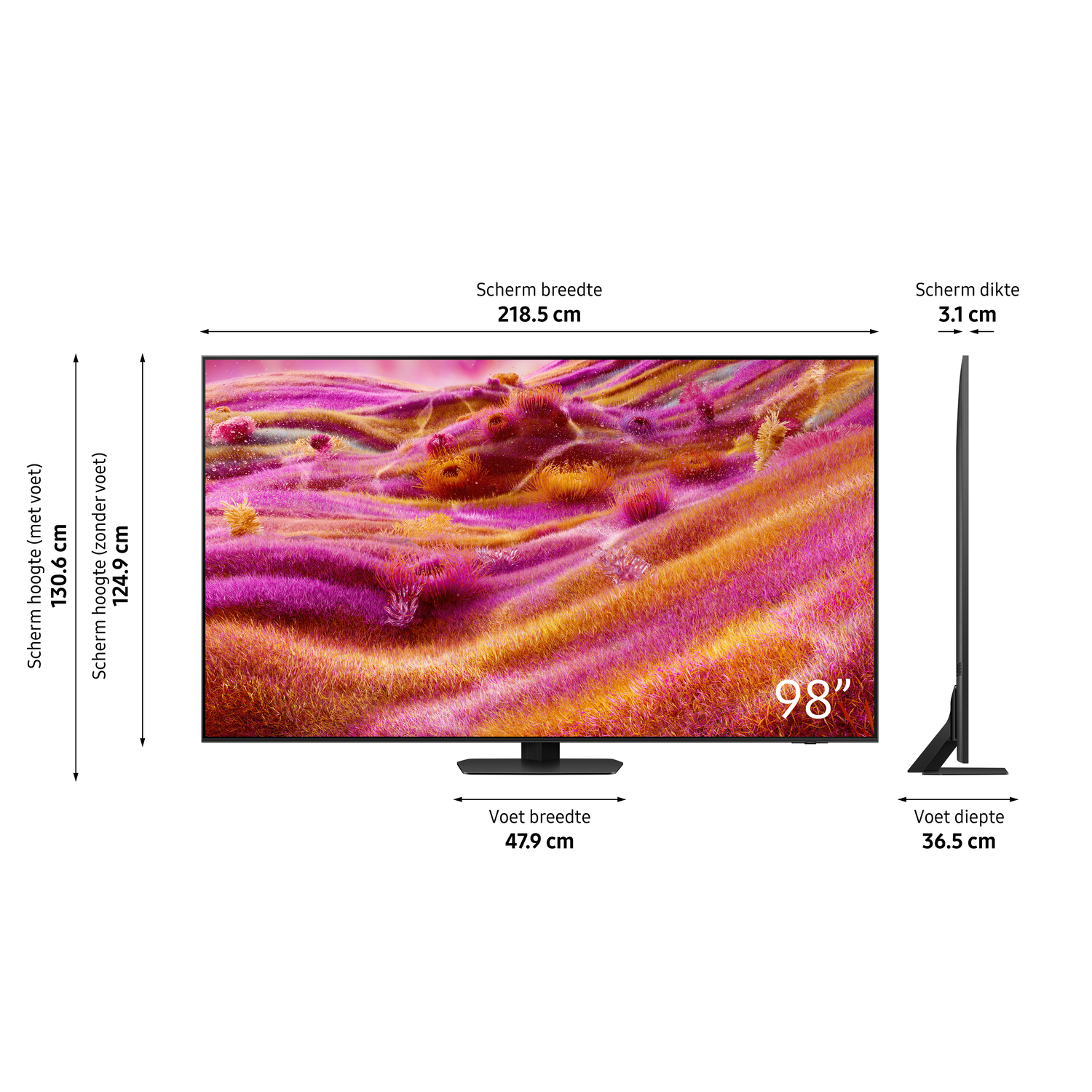 Top view of a TV on a stand.