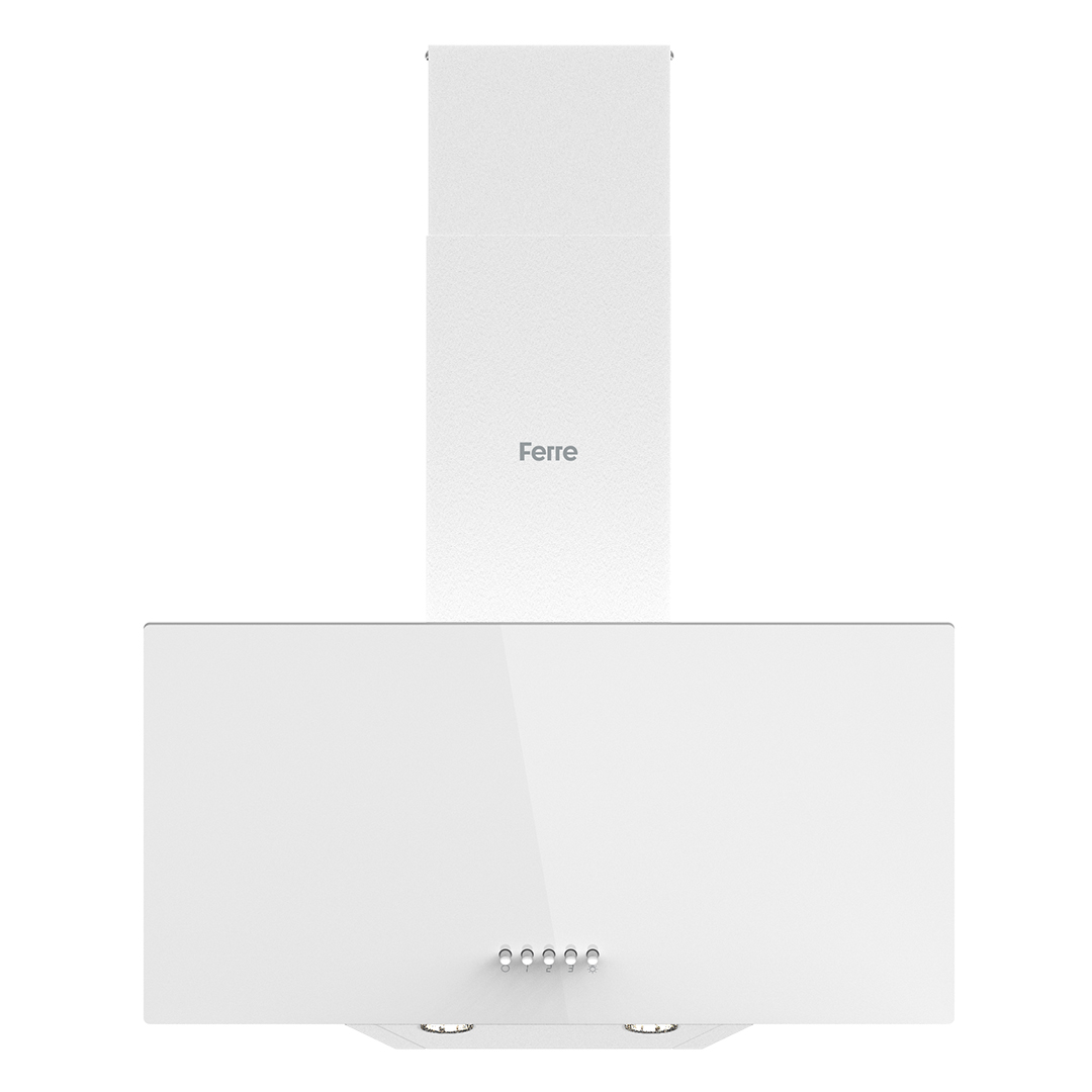 FERRE D087 Tek Camlı Tuşlu 60 cm Duvar Tipi Davlumbaz Beyaz