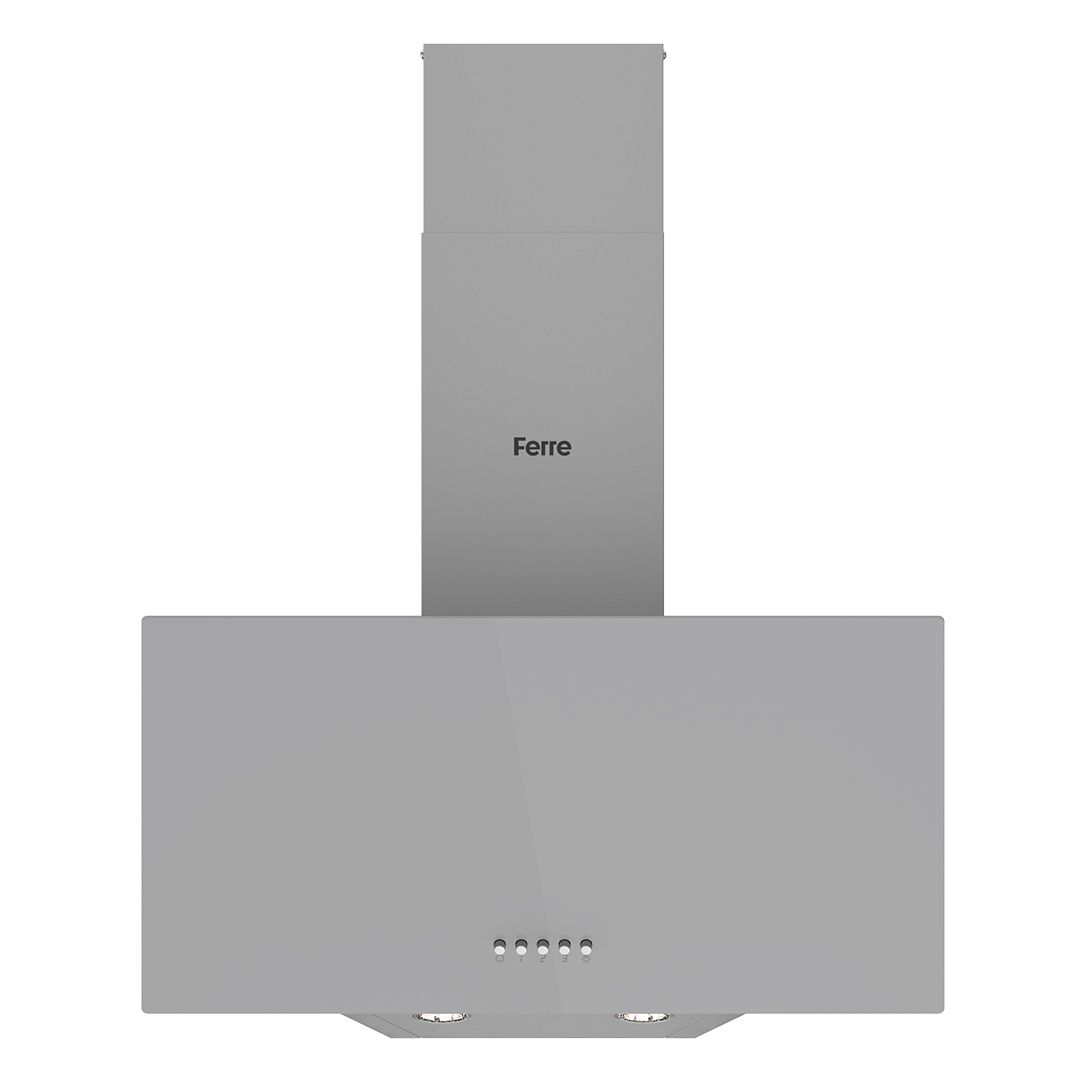FERRE D088 Tek Camlı Tuşlu 60 cm Duvar Tipi Davlumbaz Gri