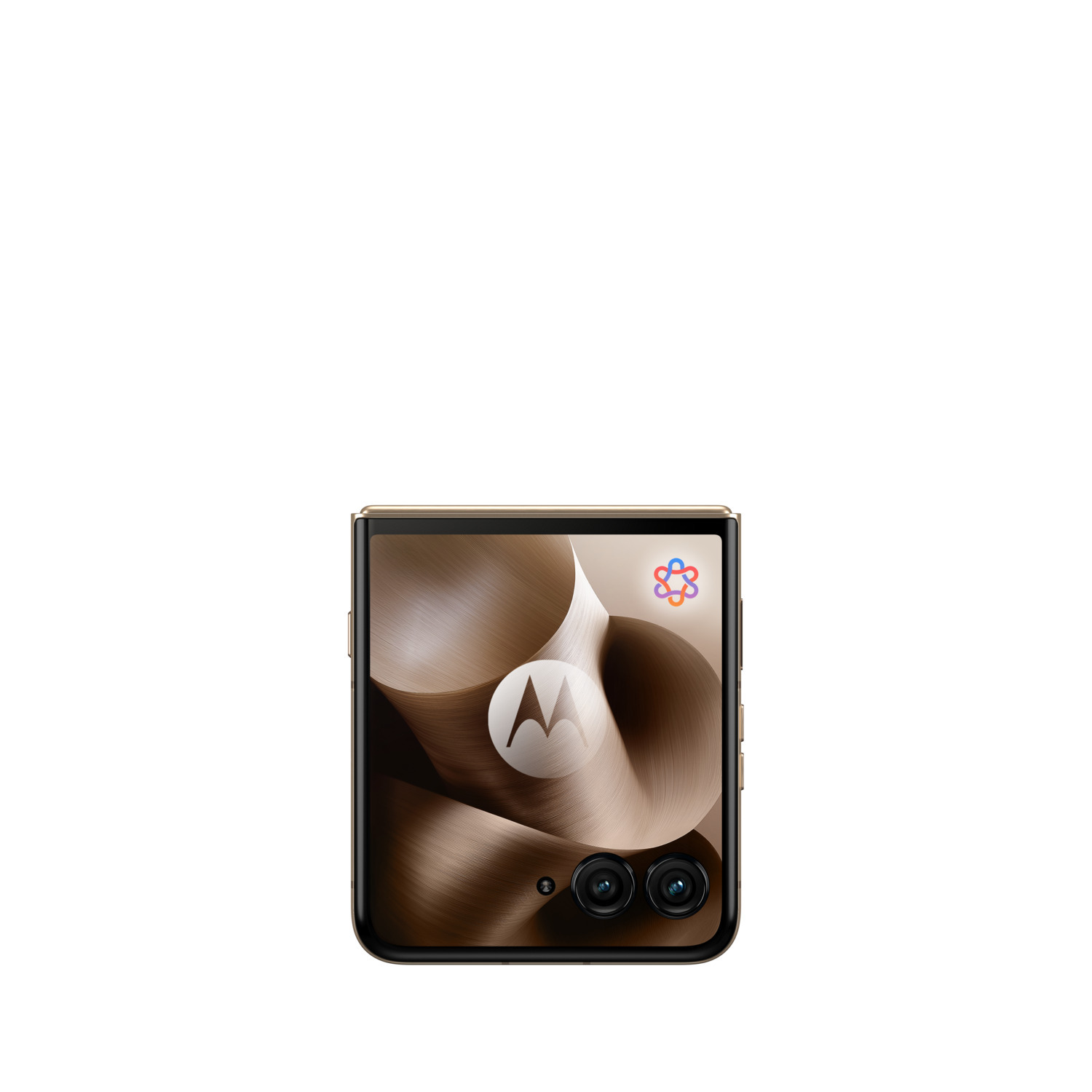 Opvouwbare telefoon met twee camera's.
