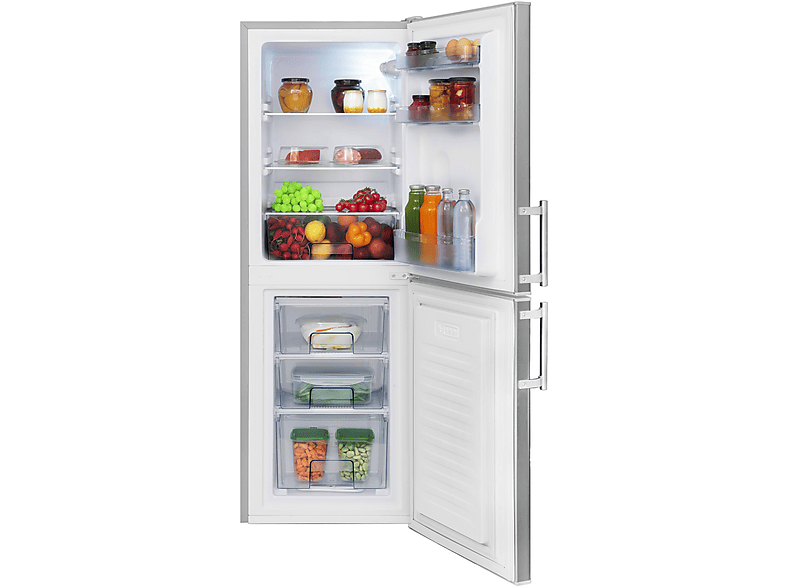 AMICA KGC 384 110 E Kühlgefrierkombination (C, 138 l, 1480 mm hoch, Edelstahl)