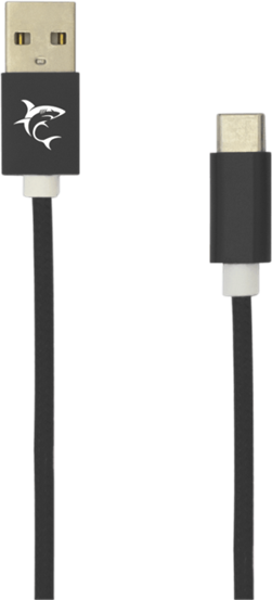 WHITE SHARK ADDER-2 USB-A - Type-C összekötő kábel, 2 méter, fekete (W029807)