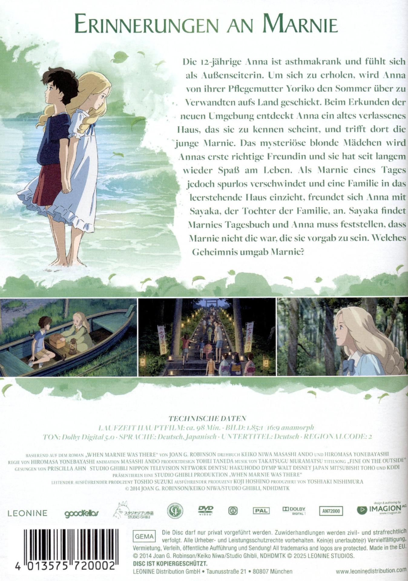 DVD-Hülle des Animationsfilms mit deutschem Text und Bildern der Charaktere.