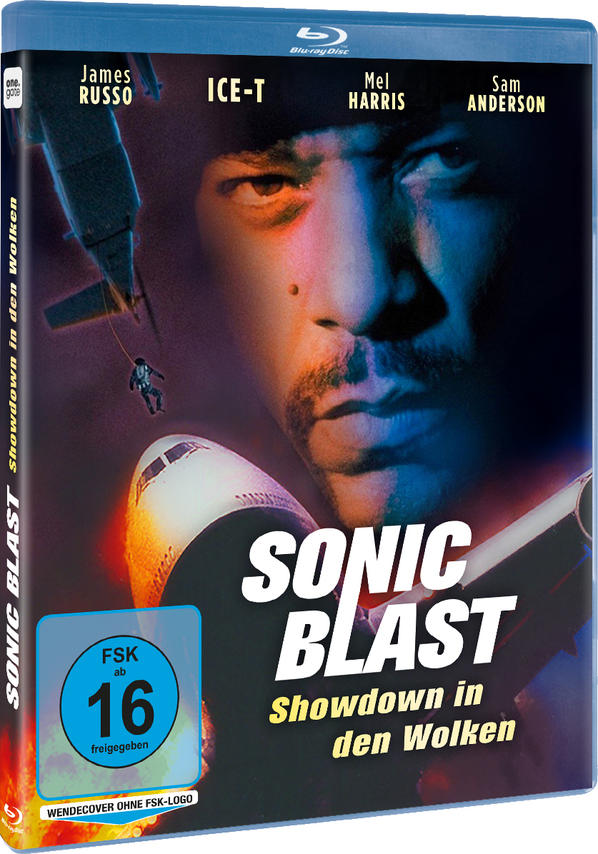 Eine blaue DVD-Hülle mit dem Film Sonic Blast.