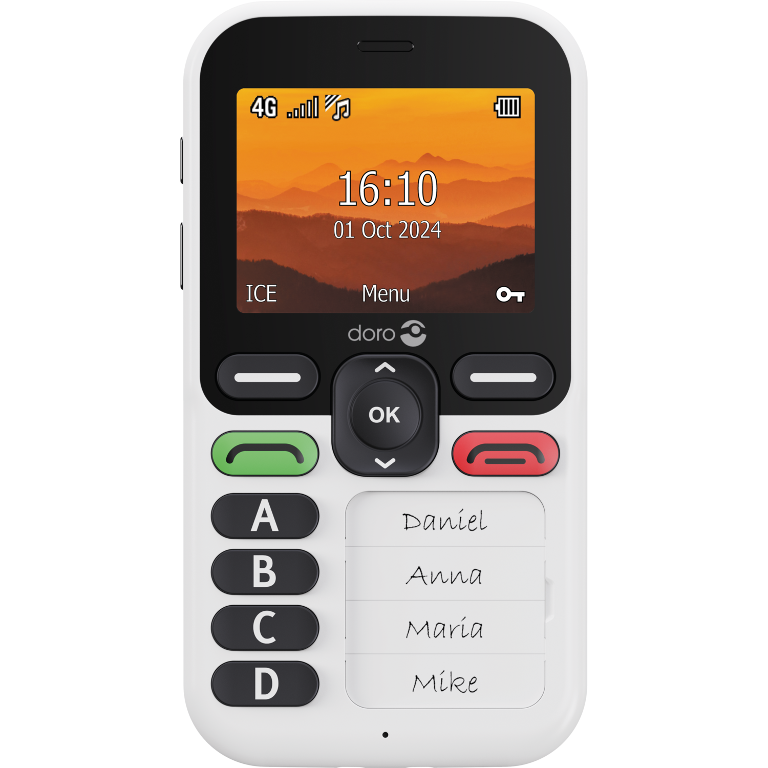 Doro Leva X10 4g Seniorphone Met Sos Button + GPs - 17 Mb Wit