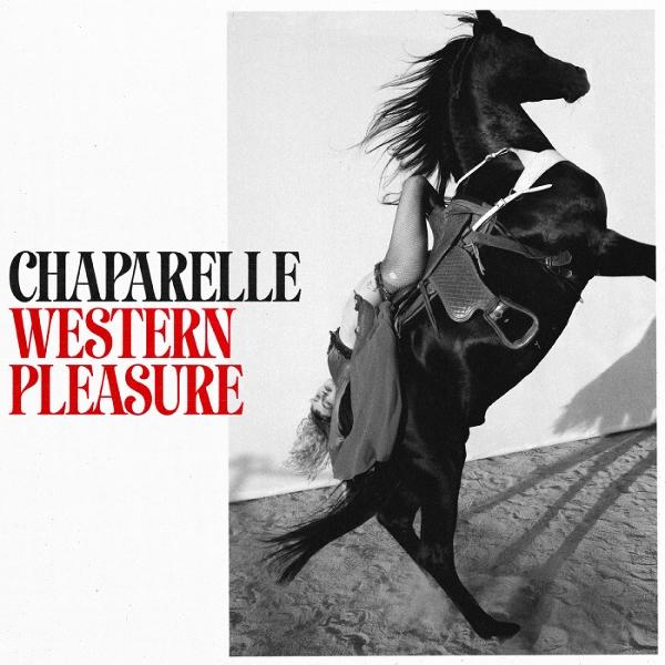 Albumcover: Schwarzes Pferd, Frau fällt. Titel: Chaparelle Western Pleasure.