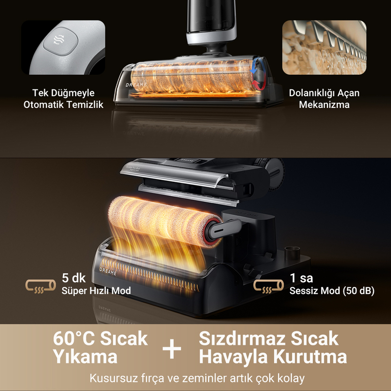 Bir elektrikli süpürgenin temizlik yapmasını gösteren şema.