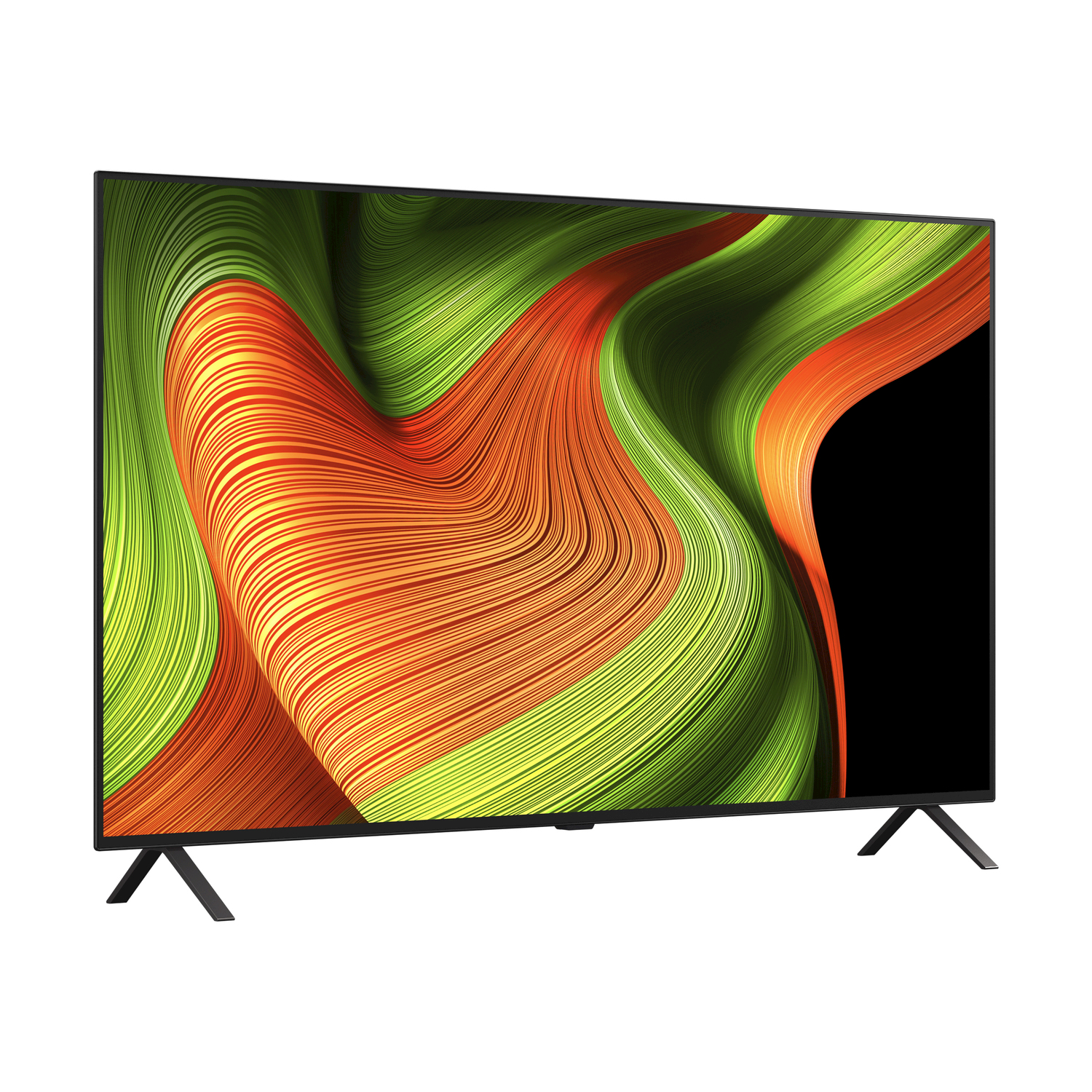 Una grande e moderna televisione con un display colorato.
